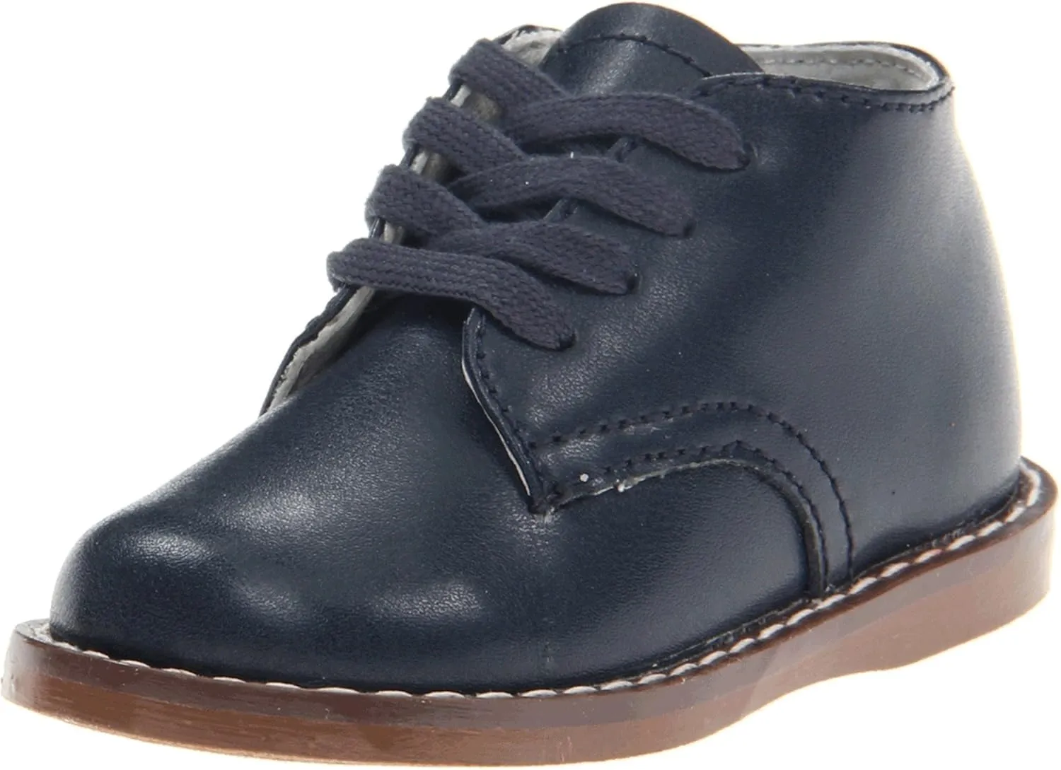 FOOTMATES Todd Lace-Up Bootie Leather Toddler and Baby Walking Shoes with Wide Toe Box and Custom-Fit Insoles, Non-Marking Outsoles - For Infants and Toddlers, Ages 0-4