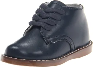 FOOTMATES Todd Lace-Up Bootie Leather Toddler and Baby Walking Shoes with Wide Toe Box and Custom-Fit Insoles, Non-Marking Outsoles - For Infants and Toddlers, Ages 0-4
