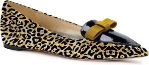FOWT Bow-Knot Ballet Flats for Women Pointed Toe Loafers Slip-On Gradient Color Two Toned Shoes for Girls Female Work Office Size 4-16 US