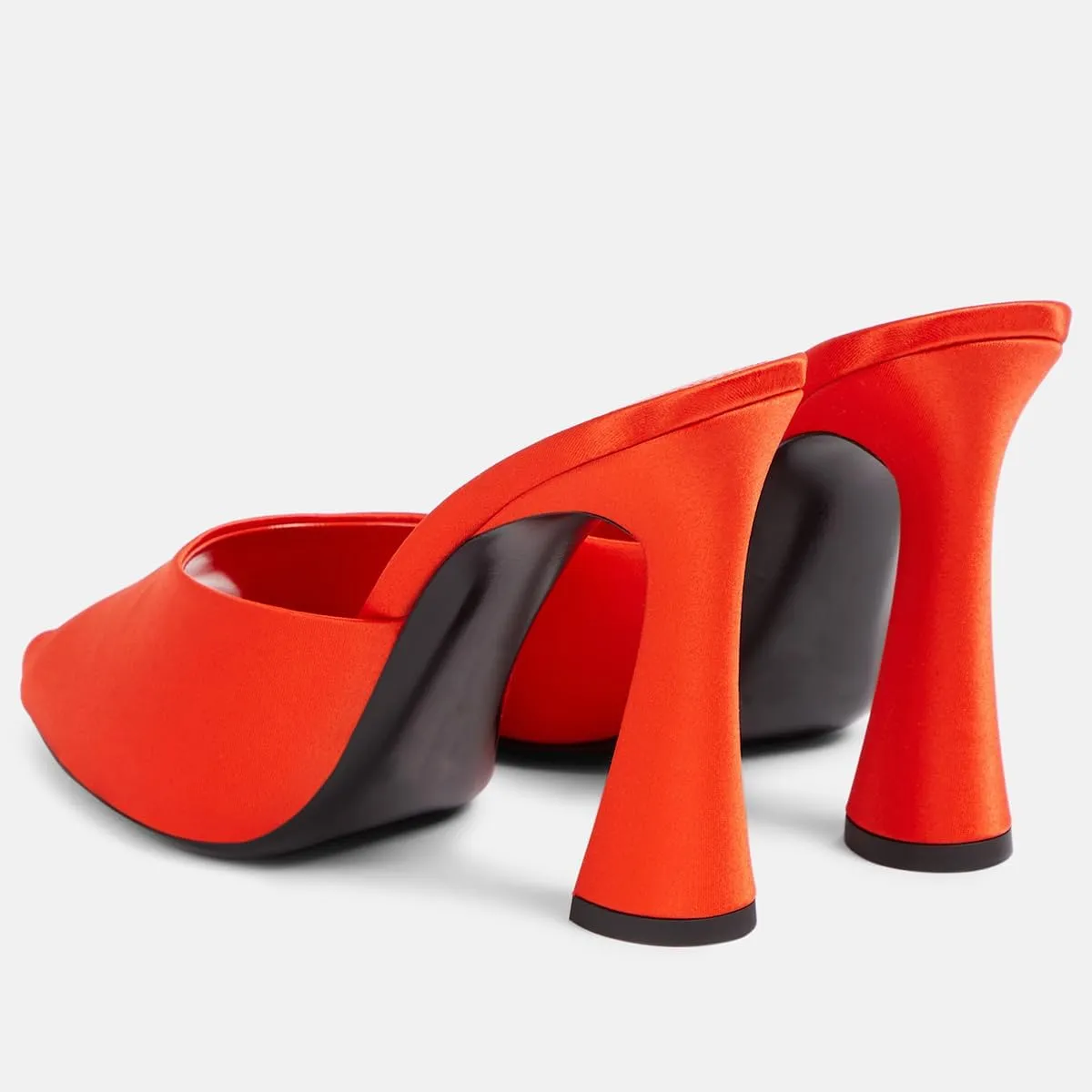 FOWT Women Pointed Peep Toe Mules Block High Heel Slippers Slip on Dressy Party Dance Shoes Size 4-16 US