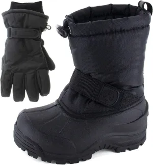 Frosty Kids Winter Snow Boots & Gloves Combo for Girls & Boys