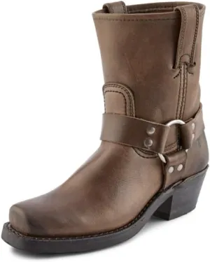 Frye Harness 8R Boots for Women Crafted from Washed and Oiled Italian Leather with Stacked Leather Heel and Rubber Outsole with Welt Construction