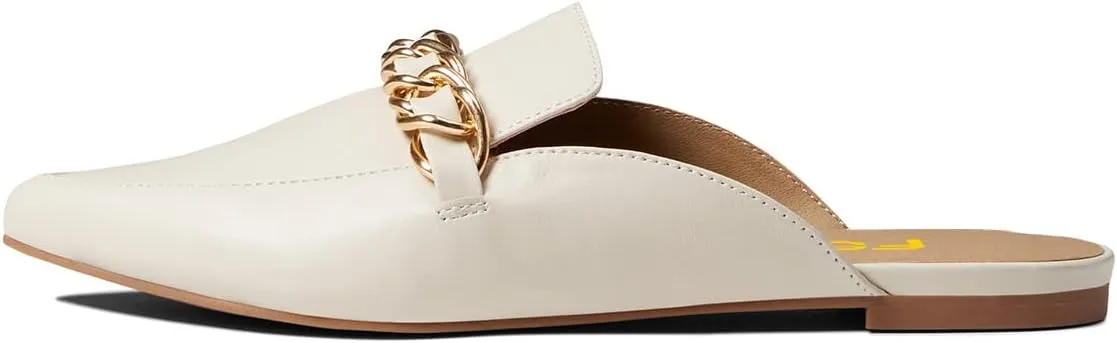 FSJ Women Fashion Closed Pointed Toe Chain Flat Mules Comfy Slip On Casual Backless Loafers Slides Shoes Size 4-15 US