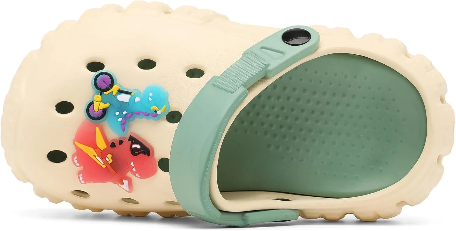 Girls Boys Clogs Kid's Garden Shoes Cartoon Slipper Dinosaur Slides Lightweight Beach Sandals Outdoor Summer