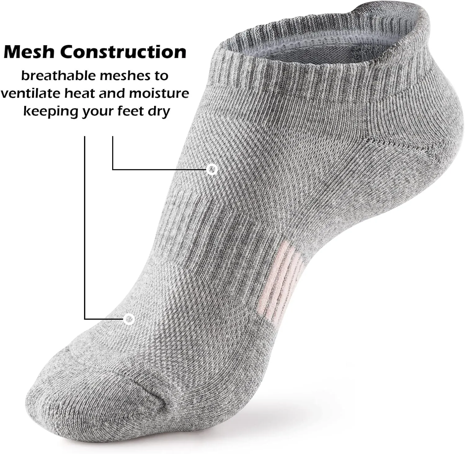 Gonii Ankle Socks Womens Running Athletic No Show Socks Cushioned 5-Pairs