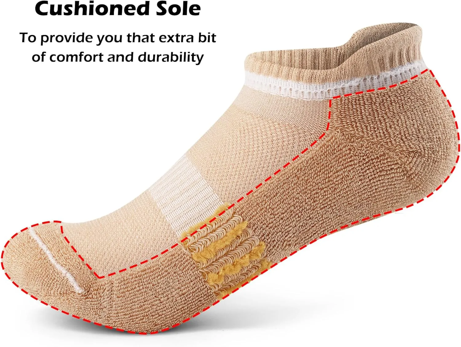 Gonii Ankle Socks Womens Running Athletic No Show Socks Cushioned 5-Pairs