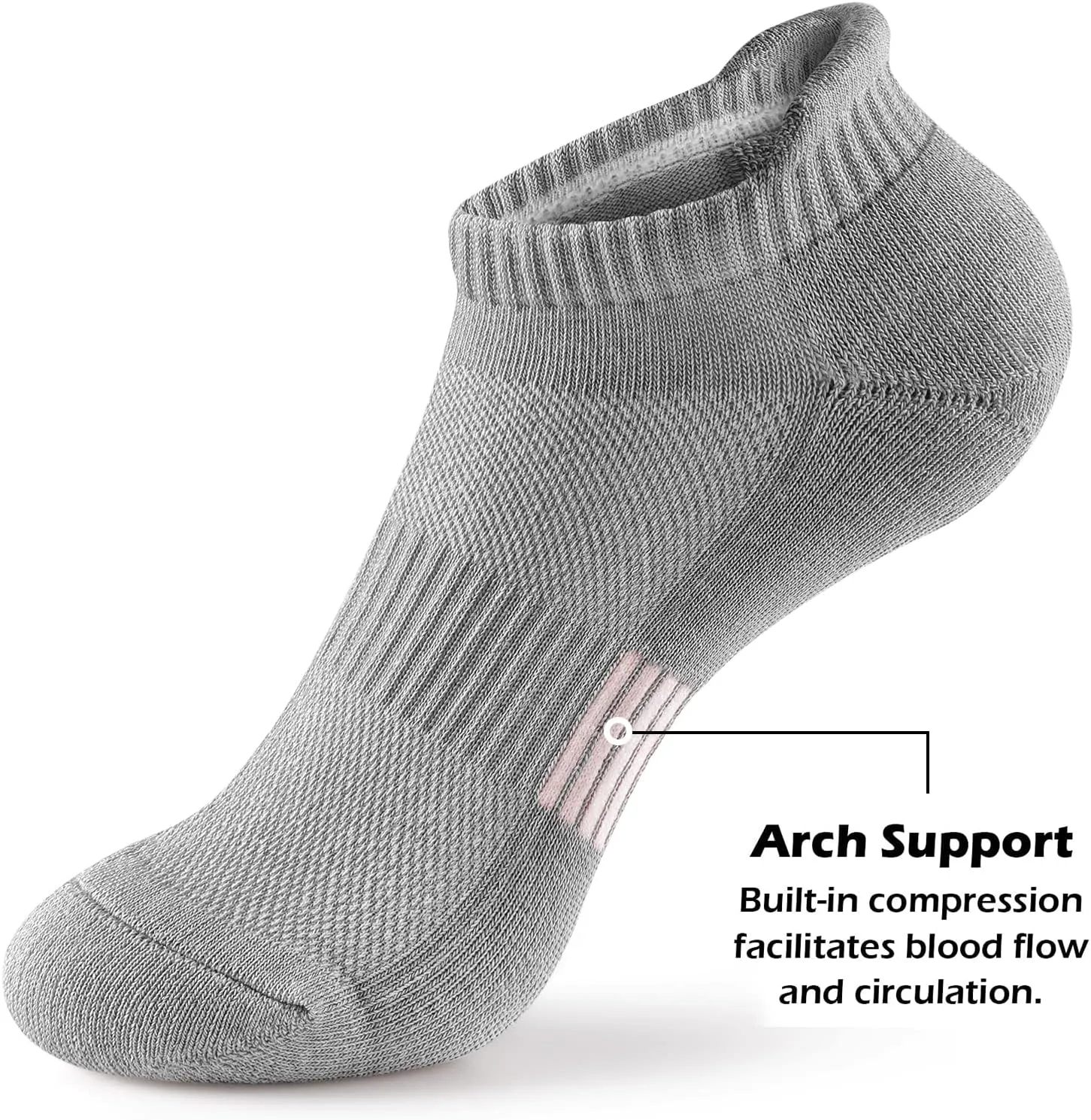 Gonii Ankle Socks Womens Running Athletic No Show Socks Cushioned 5-Pairs