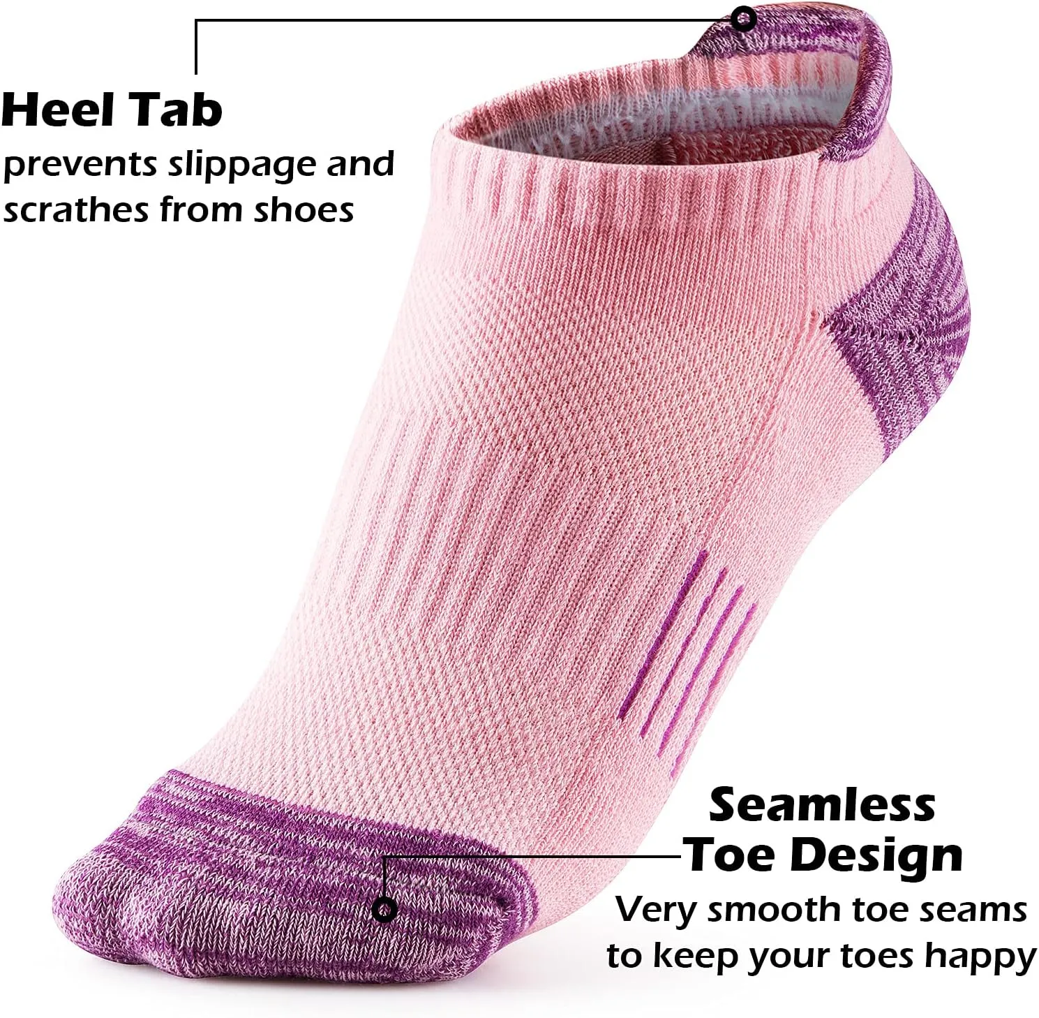 Gonii Ankle Socks Womens Running Athletic No Show Socks Cushioned 5-Pairs