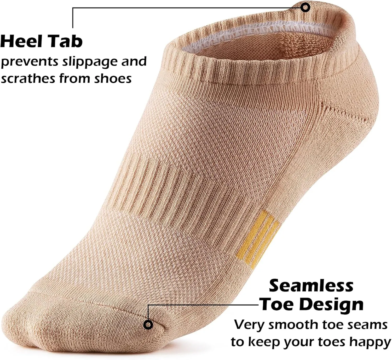Gonii Ankle Socks Womens Running Athletic No Show Socks Cushioned 5-Pairs