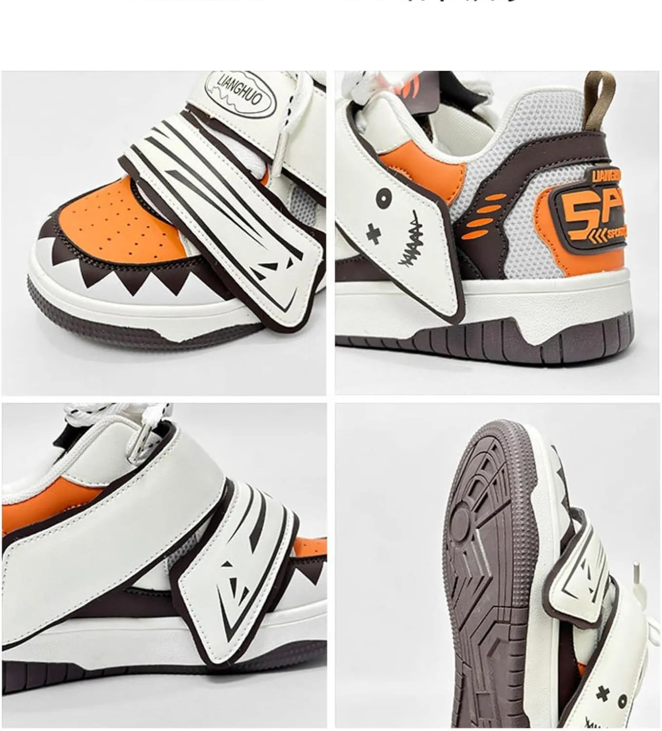 Graffiti Happy Face Hook & Loop Sneakers Women Skate Shoes Y2K Aesthetic Height Increase Casual Outfit Walking Shoes