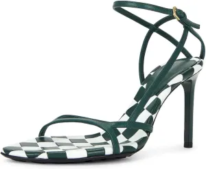 heelchic Women Stiletto High Heel Sandals Ankle Strap Buckle Open Toe Heels Sandals Fashion Party Dress Strappy Sandals