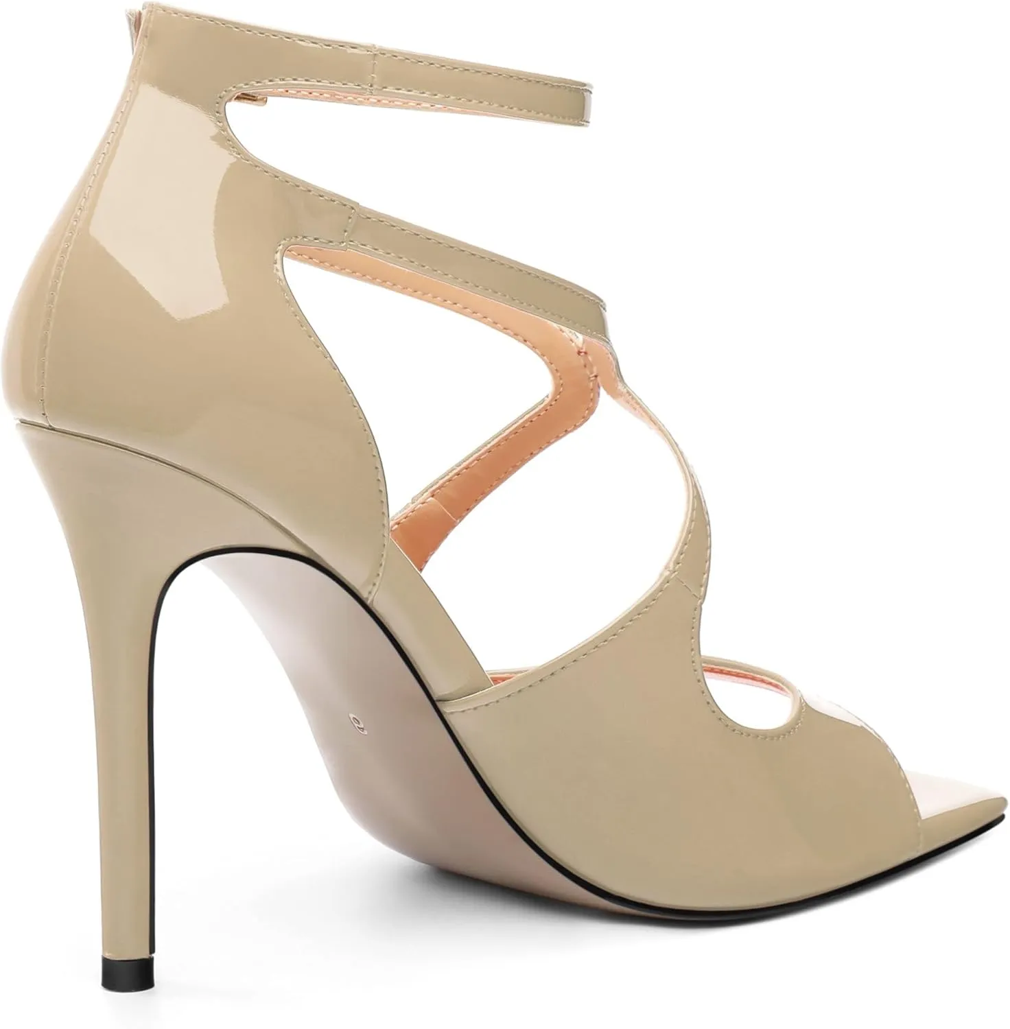 High Heels for Women, Women's Stiletto Heels Cross Strappy Square Open Toe Sexy Sandals Ankle Strap Buckle High Heels Fashion Dress Prom Sandals