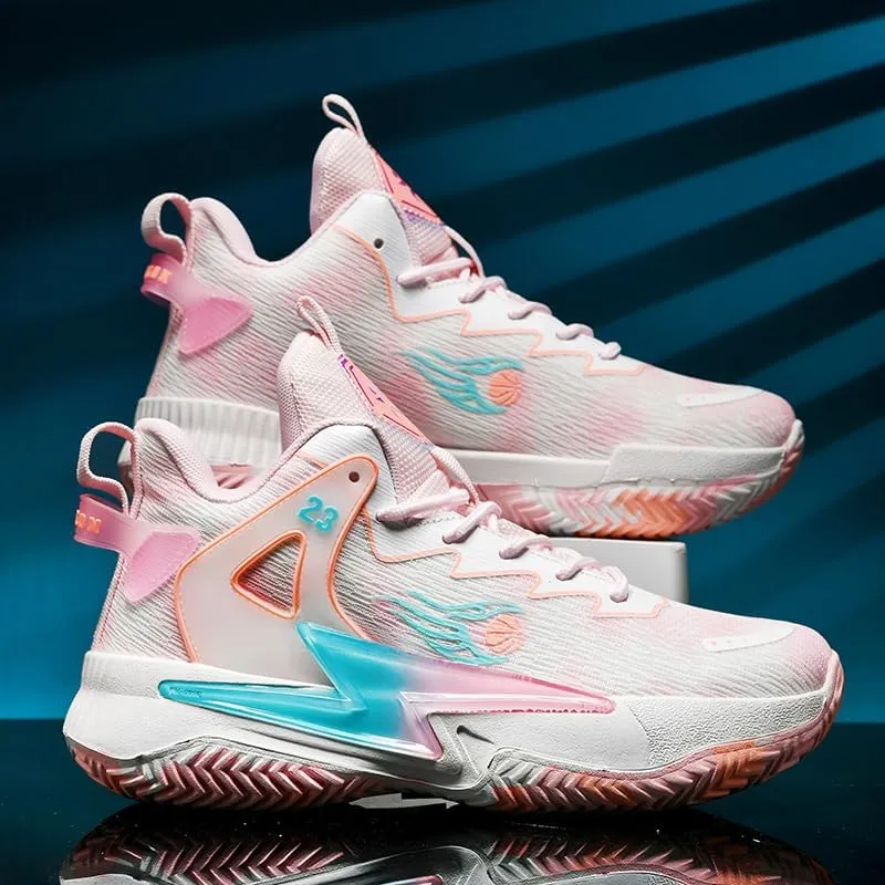 High Top Women Basketball Shoes Lightweight Fashion Outdoor Sports Shoes Unisex Sneakers Breathable Non Slip Basketball Shoes