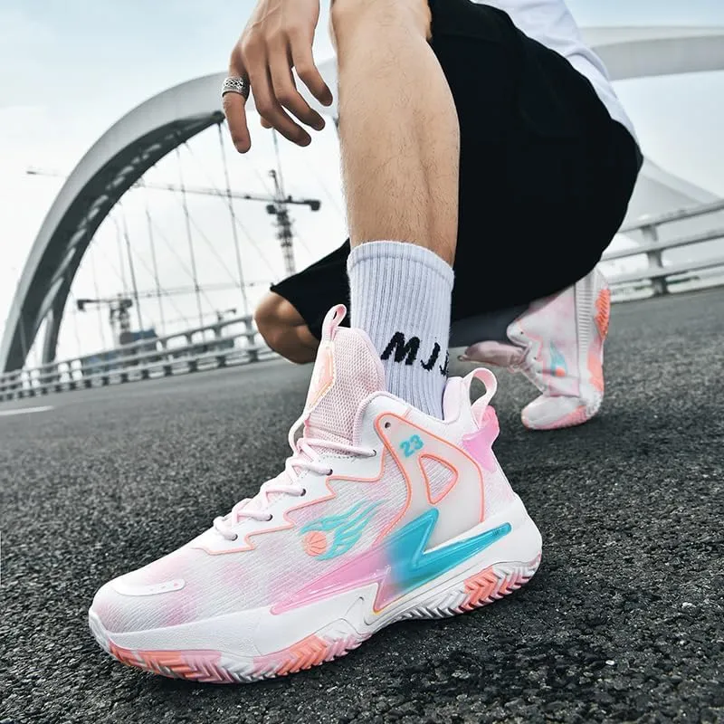 High Top Women Basketball Shoes Lightweight Fashion Outdoor Sports Shoes Unisex Sneakers Breathable Non Slip Basketball Shoes