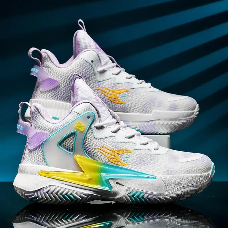 High Top Women Basketball Shoes Lightweight Fashion Outdoor Sports Shoes Unisex Sneakers Breathable Non Slip Basketball Shoes