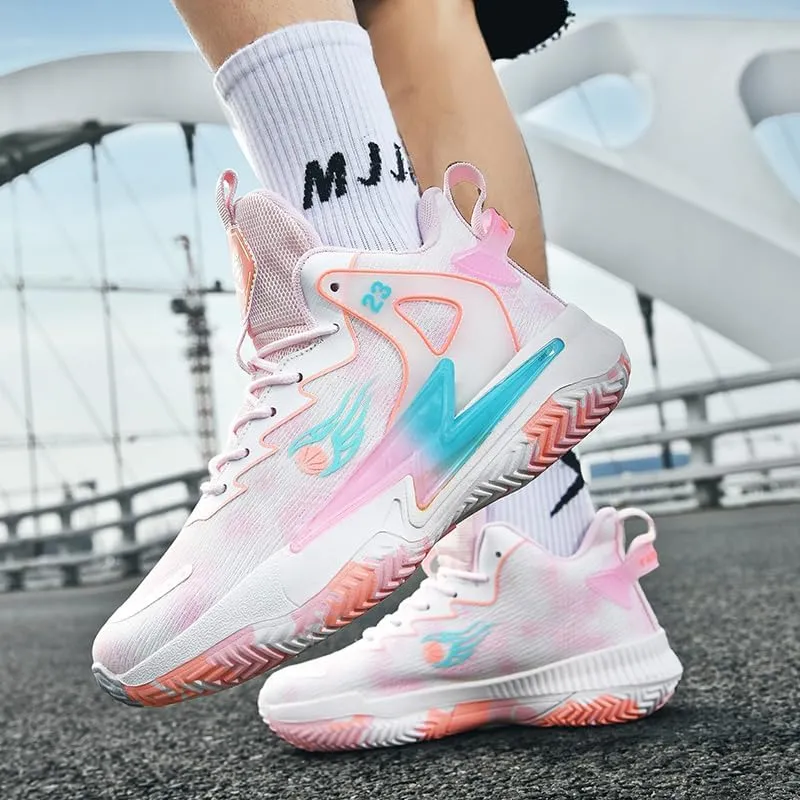 High Top Women Basketball Shoes Lightweight Fashion Outdoor Sports Shoes Unisex Sneakers Breathable Non Slip Basketball Shoes