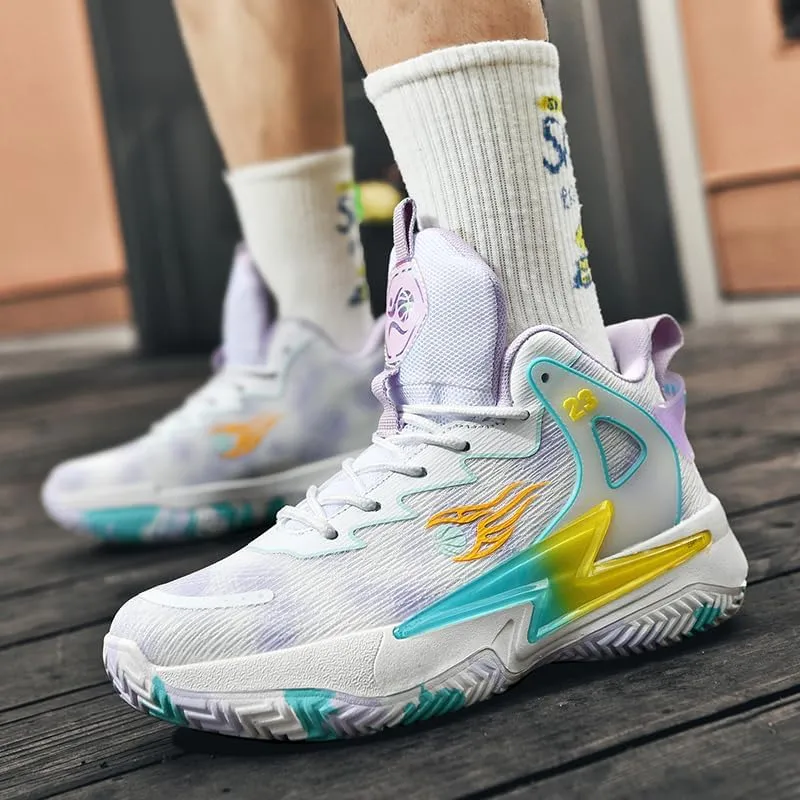 High Top Women Basketball Shoes Lightweight Fashion Outdoor Sports Shoes Unisex Sneakers Breathable Non Slip Basketball Shoes