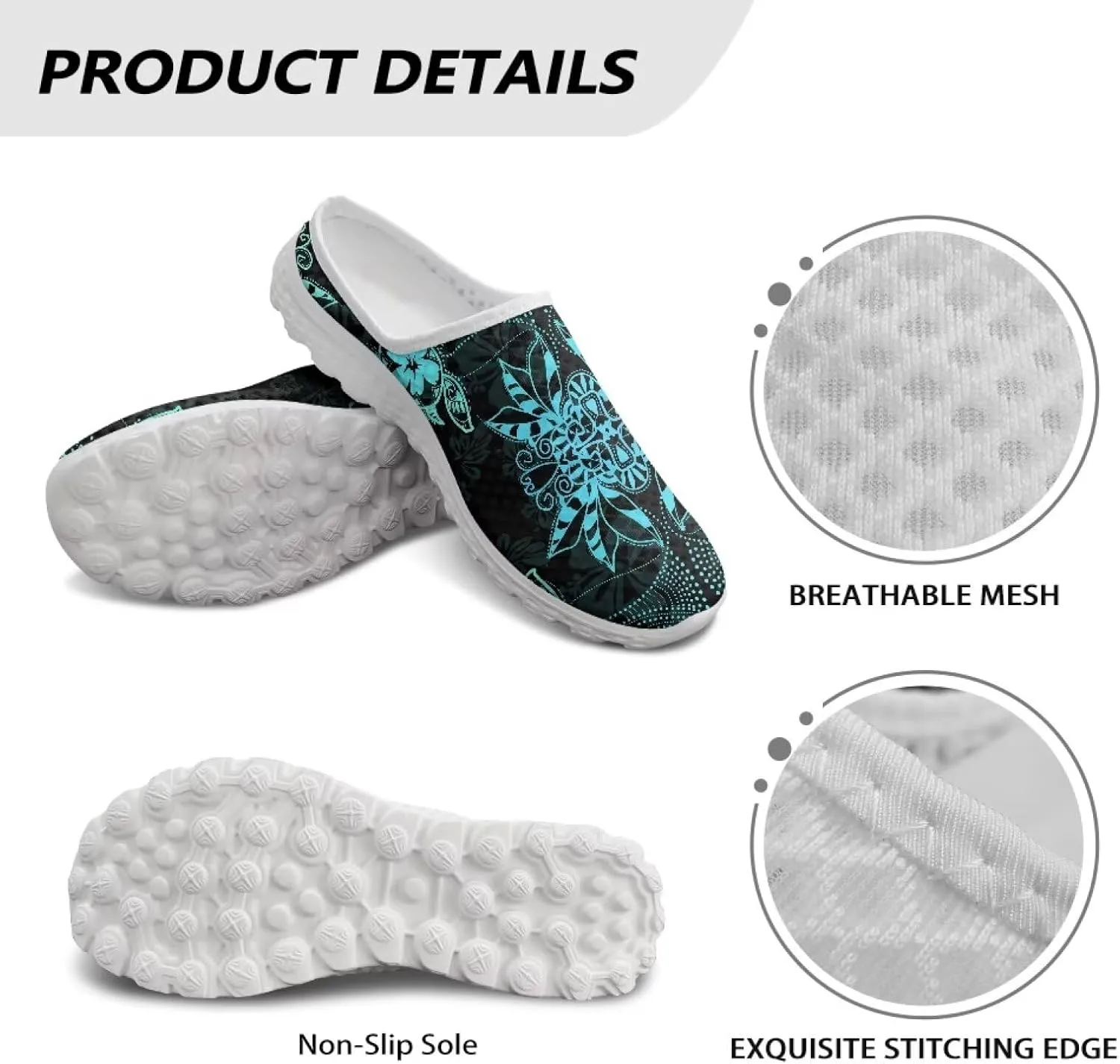 Howilath Mesh Mule Tennis Shoes for Women with Soft EVA Sole Fashion Backless Slip on Sneakers Lightweight Walking Shoes US 6-13.5