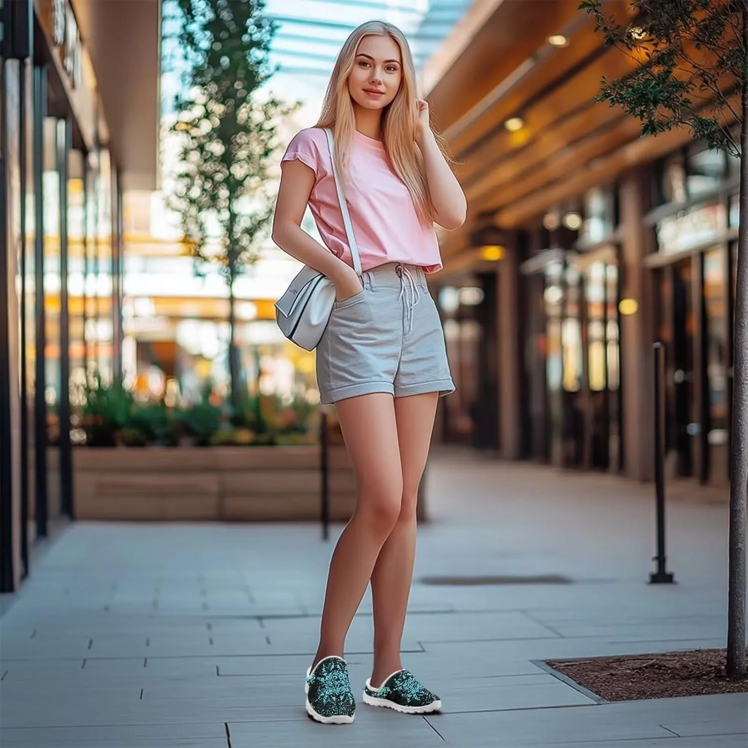 Howilath Mesh Mule Tennis Shoes for Women with Soft EVA Sole Fashion Backless Slip on Sneakers Lightweight Walking Shoes US 6-13.5