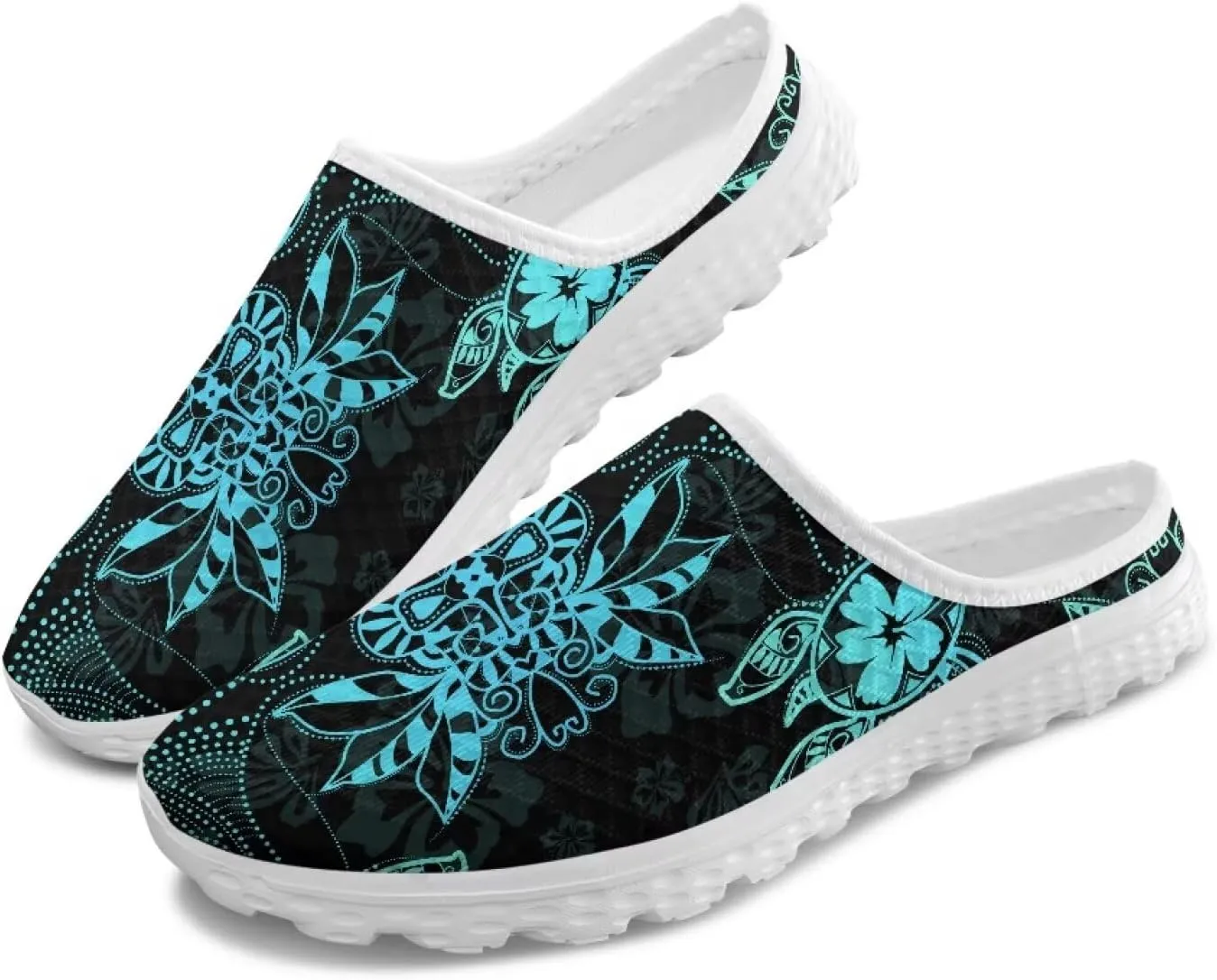 Howilath Mesh Mule Tennis Shoes for Women with Soft EVA Sole Fashion Backless Slip on Sneakers Lightweight Walking Shoes US 6-13.5