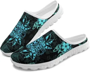 Howilath Mesh Mule Tennis Shoes for Women with Soft EVA Sole Fashion Backless Slip on Sneakers Lightweight Walking Shoes US 6-13.5