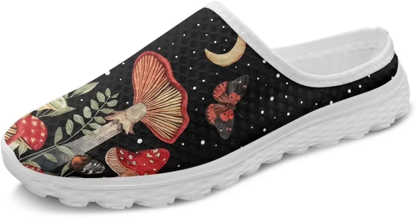 Howilath Women's Slip On Mules Shoes Closed Toe Sandals Backless Low Wedge Slides Clogs Breathable Walking Shoes US Size 6-13.5