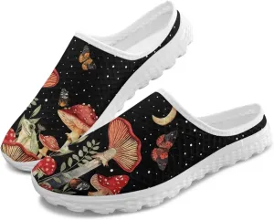 Howilath Women's Slip On Mules Shoes Closed Toe Sandals Backless Low Wedge Slides Clogs Breathable Walking Shoes US Size 6-13.5