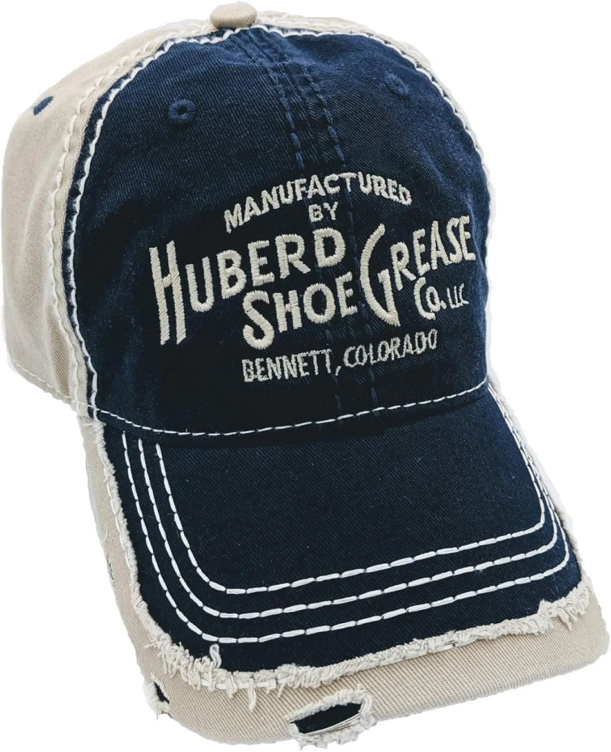 Huberd Shoe Grease Company Blue and Tan Rugged Hat