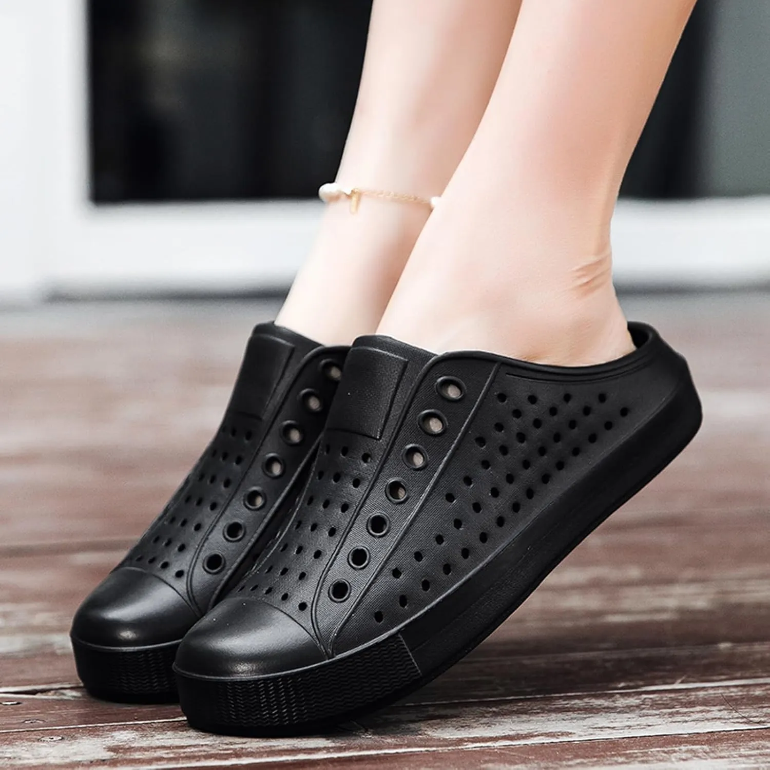 ihinzry Garden Clogs Mens Womens Backless Slip On Shoes Open Back Outdoor Slippers