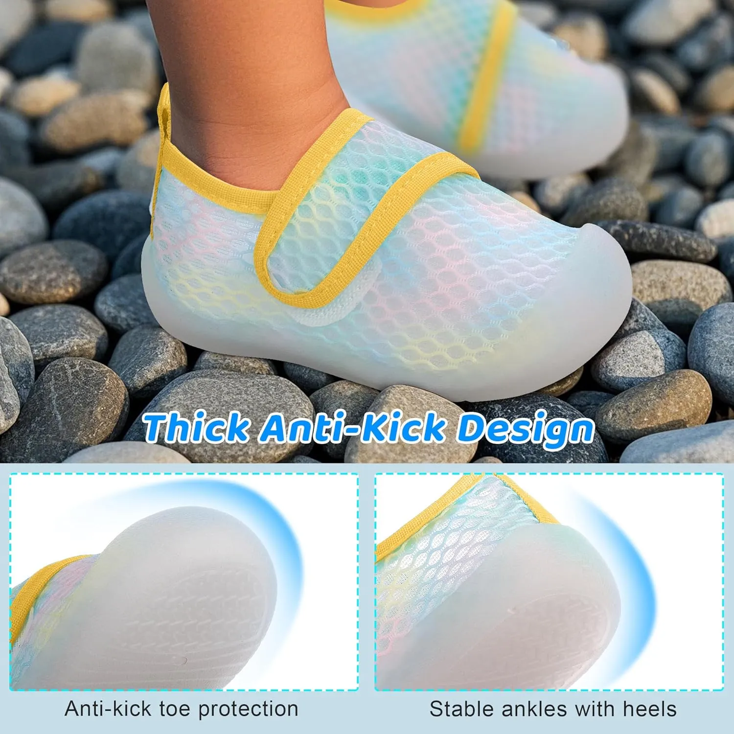 ihuan Baby Toddler Water Shoes Sandals Infant Boys Girls Kids Swim Beach Pool Wide Toe Barefoot Quick Dry Non-Slip Breathable for Summer Surf River