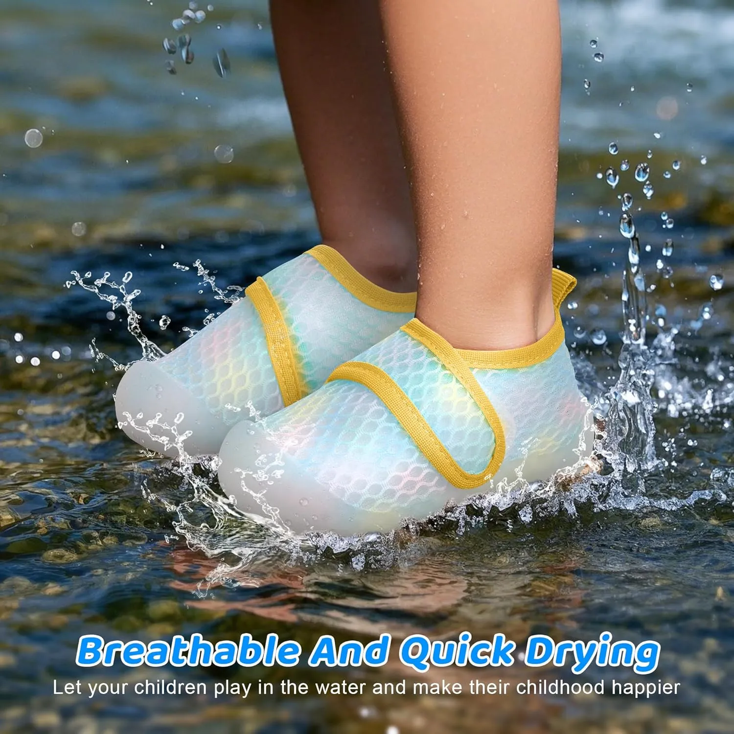 ihuan Baby Toddler Water Shoes Sandals Infant Boys Girls Kids Swim Beach Pool Wide Toe Barefoot Quick Dry Non-Slip Breathable for Summer Surf River