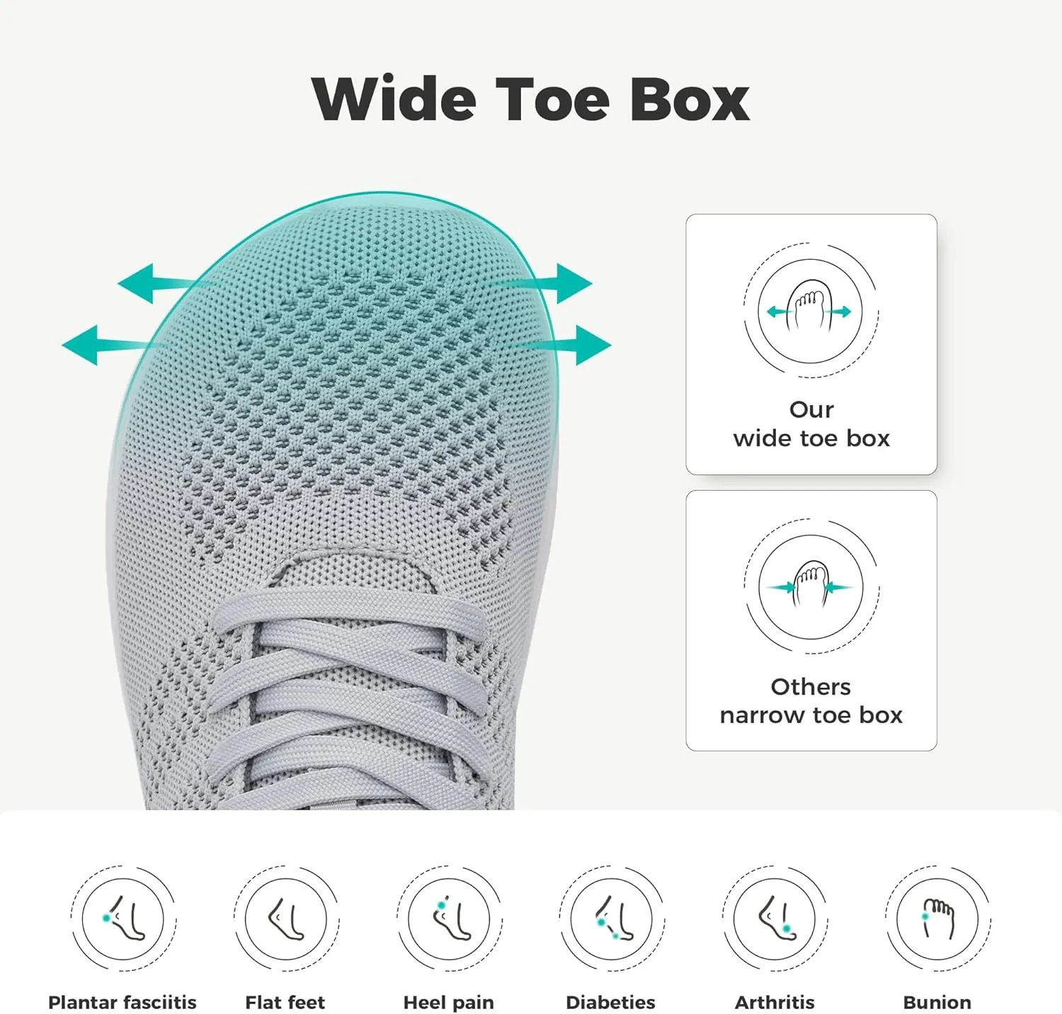 IIV Mens Wide Toe Box Walking Shoes | Zero Drop Sole | Arch Support Insole | Wide Minimalist Slip On Tennis Sneakers