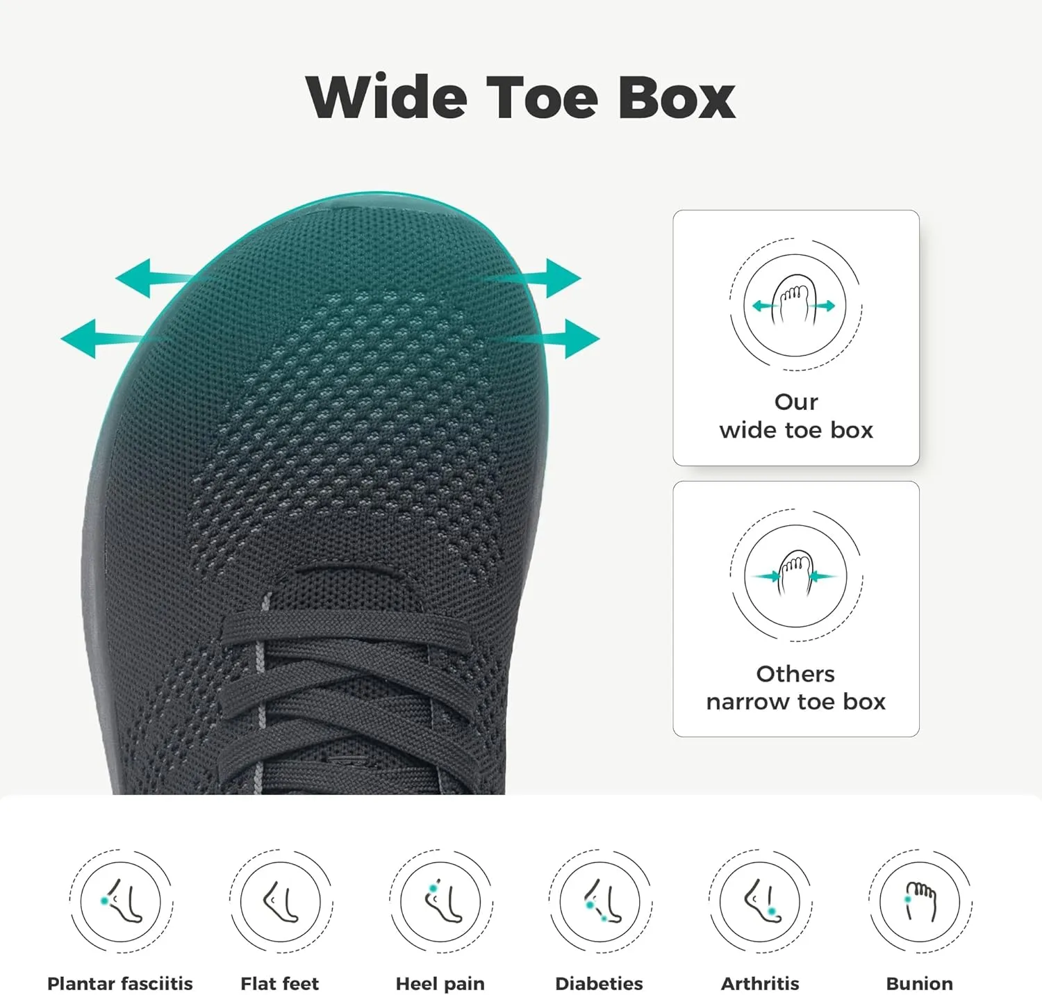 IIV Mens Wide Toe Box Walking Shoes | Zero Drop Sole | Arch Support Insole | Wide Minimalist Slip On Tennis Sneakers