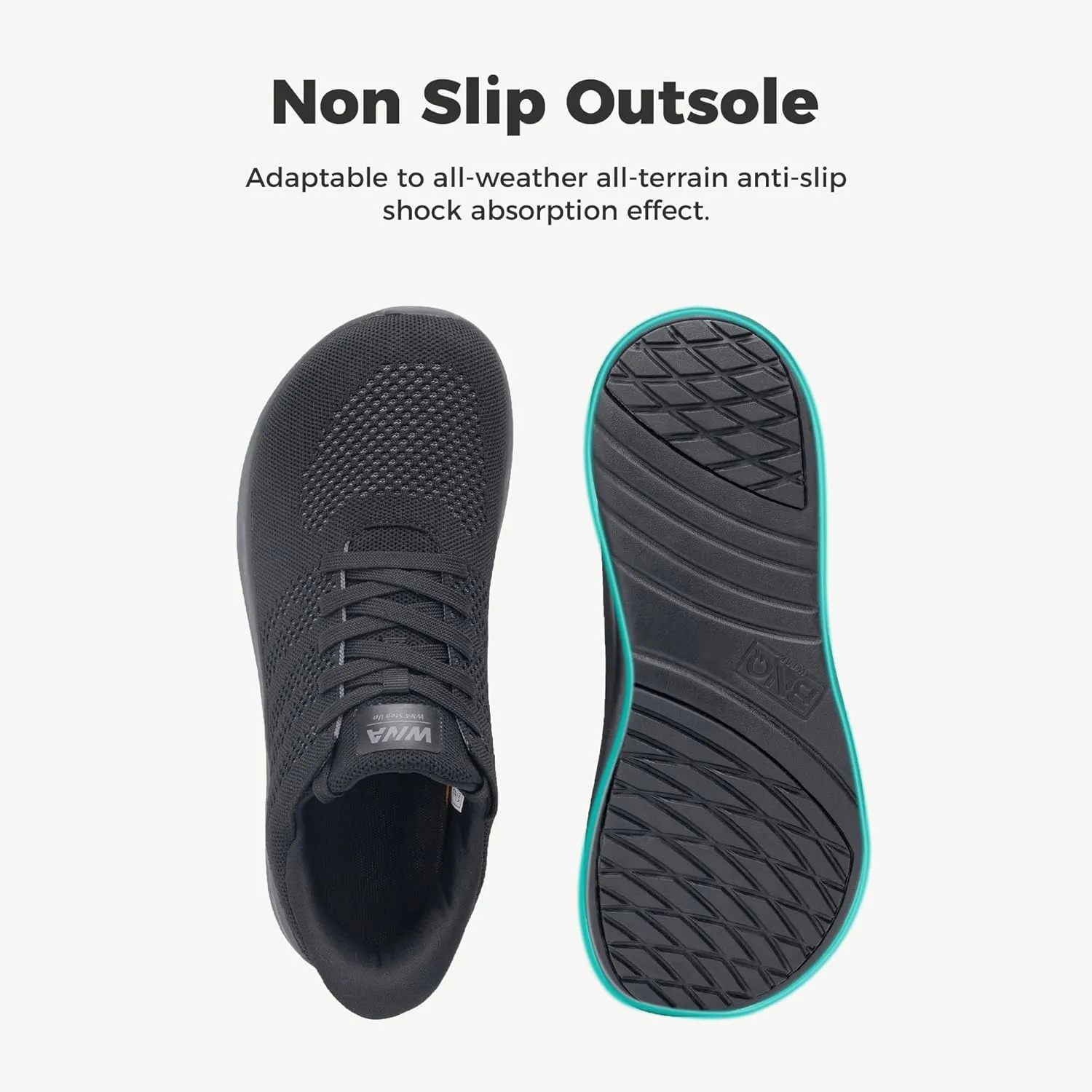 IIV Mens Wide Toe Box Walking Shoes | Zero Drop Sole | Arch Support Insole | Wide Minimalist Slip On Tennis Sneakers