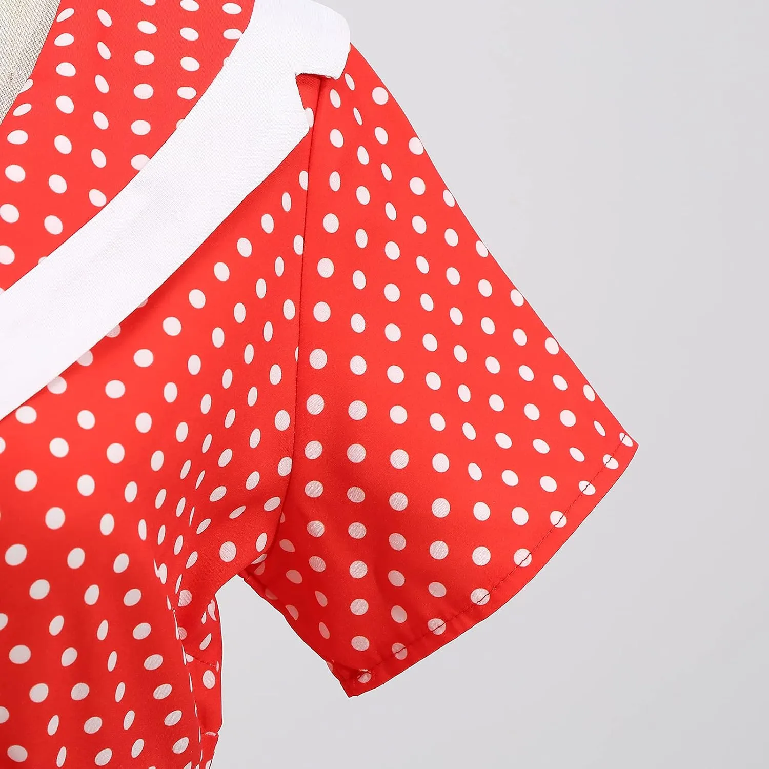 IKADEX Women 50s 60s Retro Rockabilly Swing Sailor Dress Polka Dot Lapel V-Neck Cocktail Party Tea Dresses