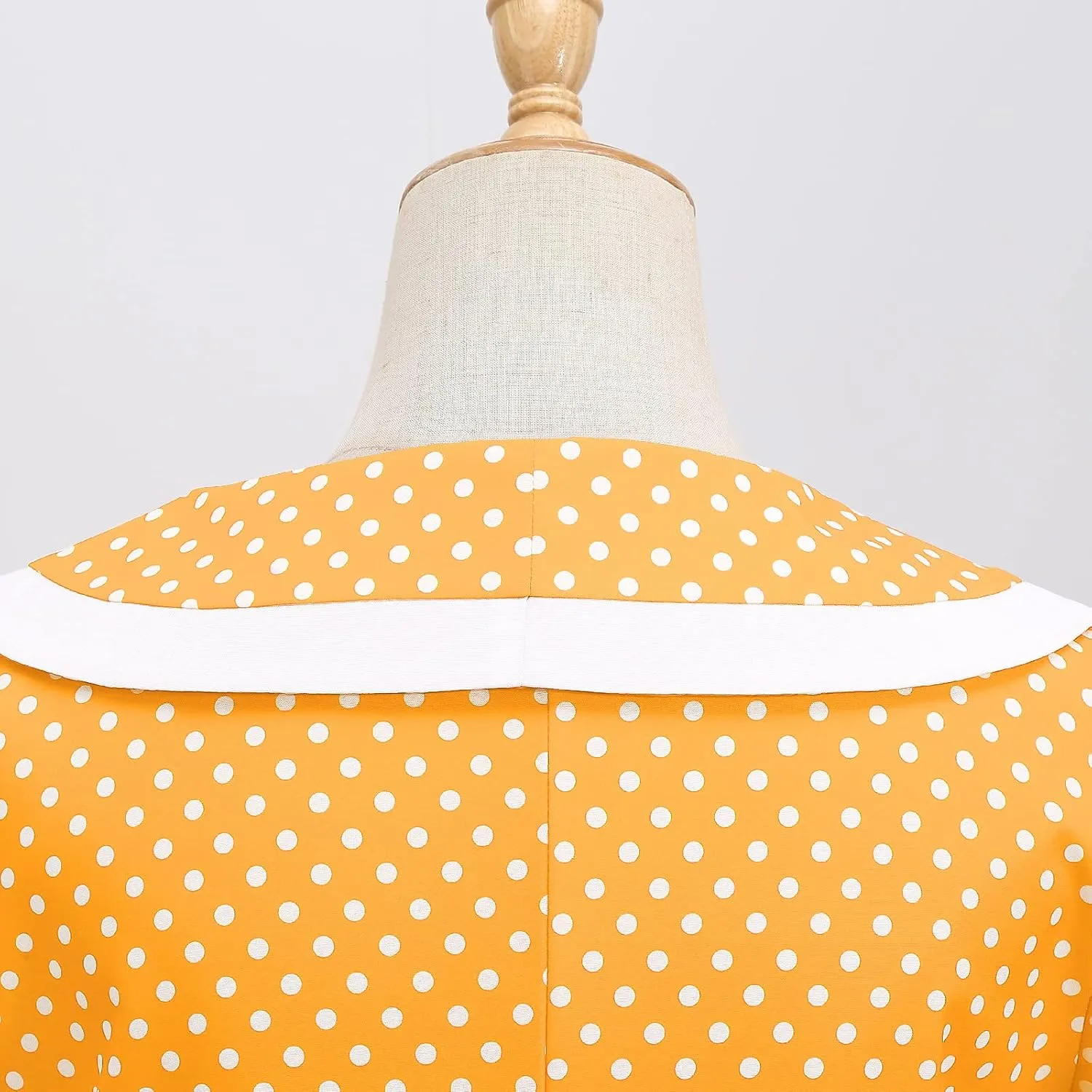 IKADEX Women 50s 60s Retro Rockabilly Swing Sailor Dress Polka Dot Lapel V-Neck Cocktail Party Tea Dresses