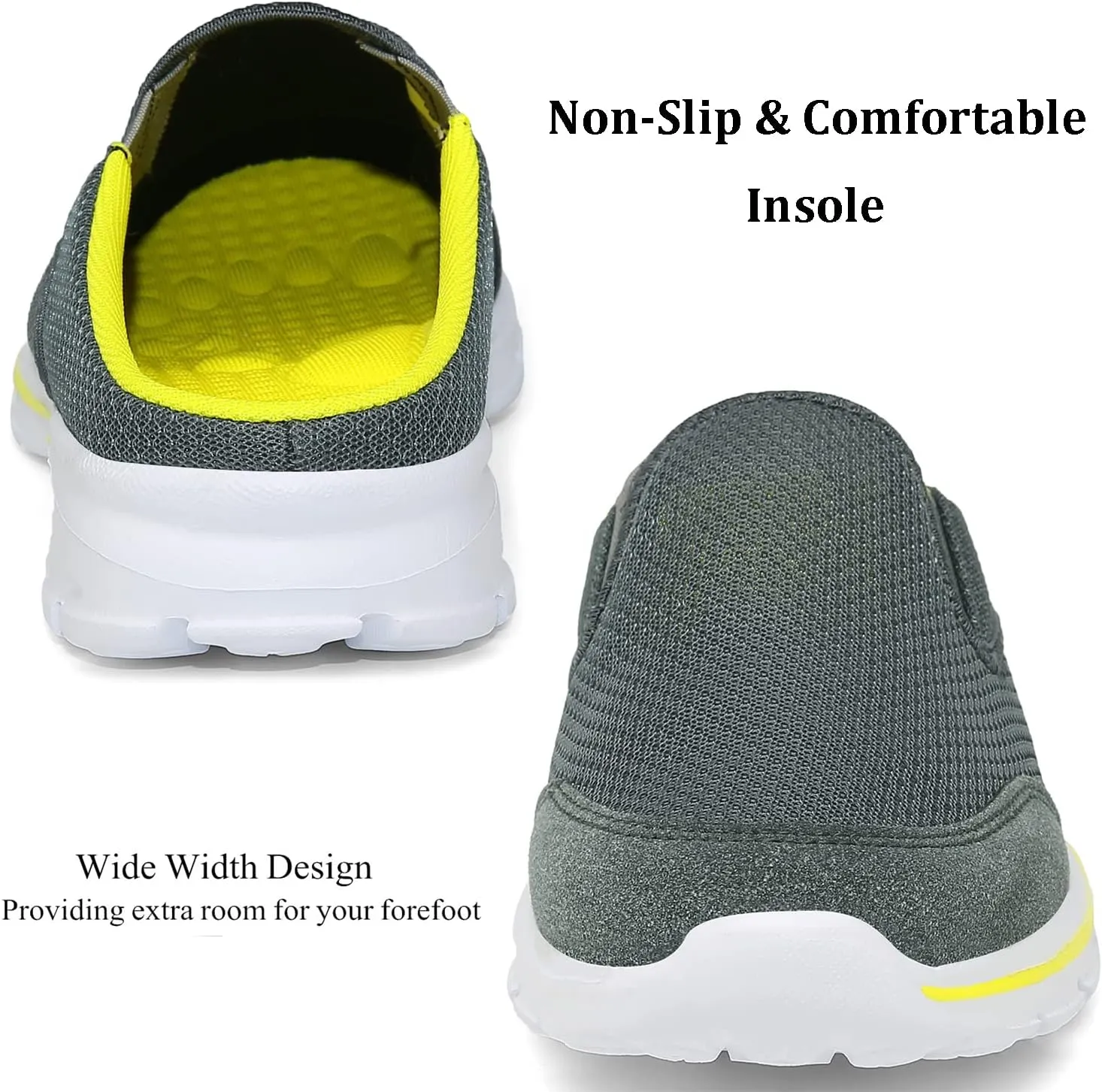 INMINPIN Unisex Slippers Casual Clog House Shoes Comfort Slip-On Walking Mules with Indoor Outdoor Anti-Skid Sole for Men and Women