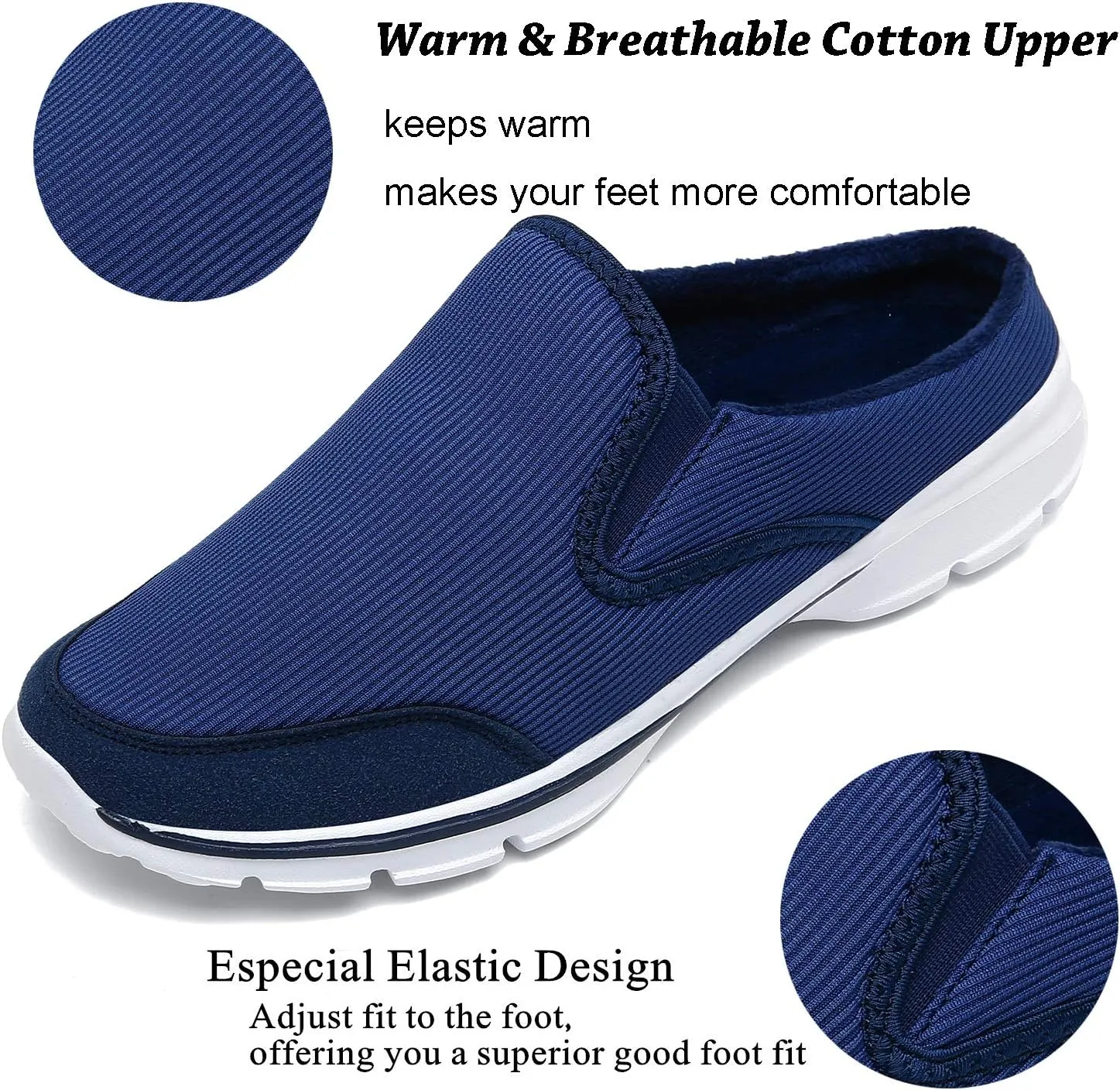 INMINPIN Unisex Slippers Casual Clog House Shoes Comfort Slip-On Walking Mules with Indoor Outdoor Anti-Skid Sole for Men and Women