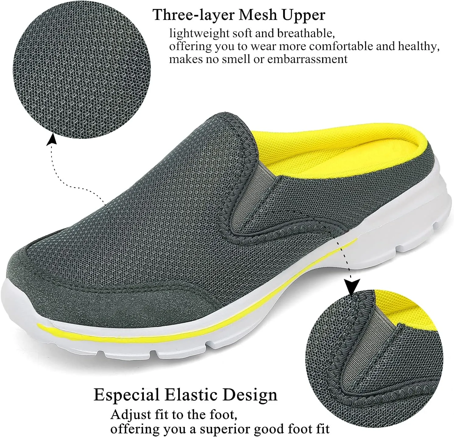 INMINPIN Unisex Slippers Casual Clog House Shoes Comfort Slip-On Walking Mules with Indoor Outdoor Anti-Skid Sole for Men and Women