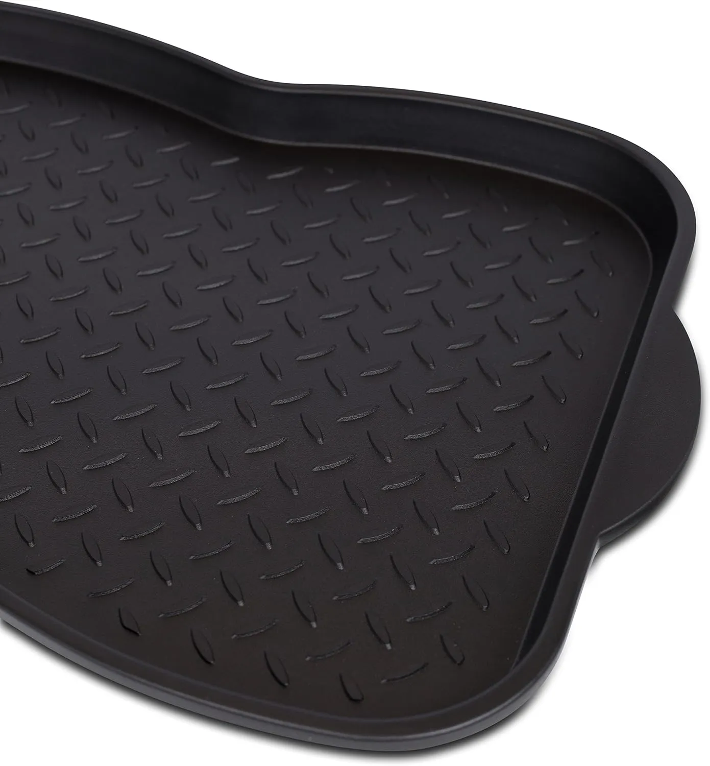 INTERNET'S BEST Waterproof Multi-Purpose Plastic Shoe Tray Boot Mat for Entryway, Dorm Room, Indoor Outdoor, Large Mud Pan, Utility Mat, Weather Resistant Floor Tray, 2 Pack - 30x15 - Midnight Black