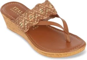 ITALIAN Shoemakers Womens Freely Wedge Sandals 7 Nude