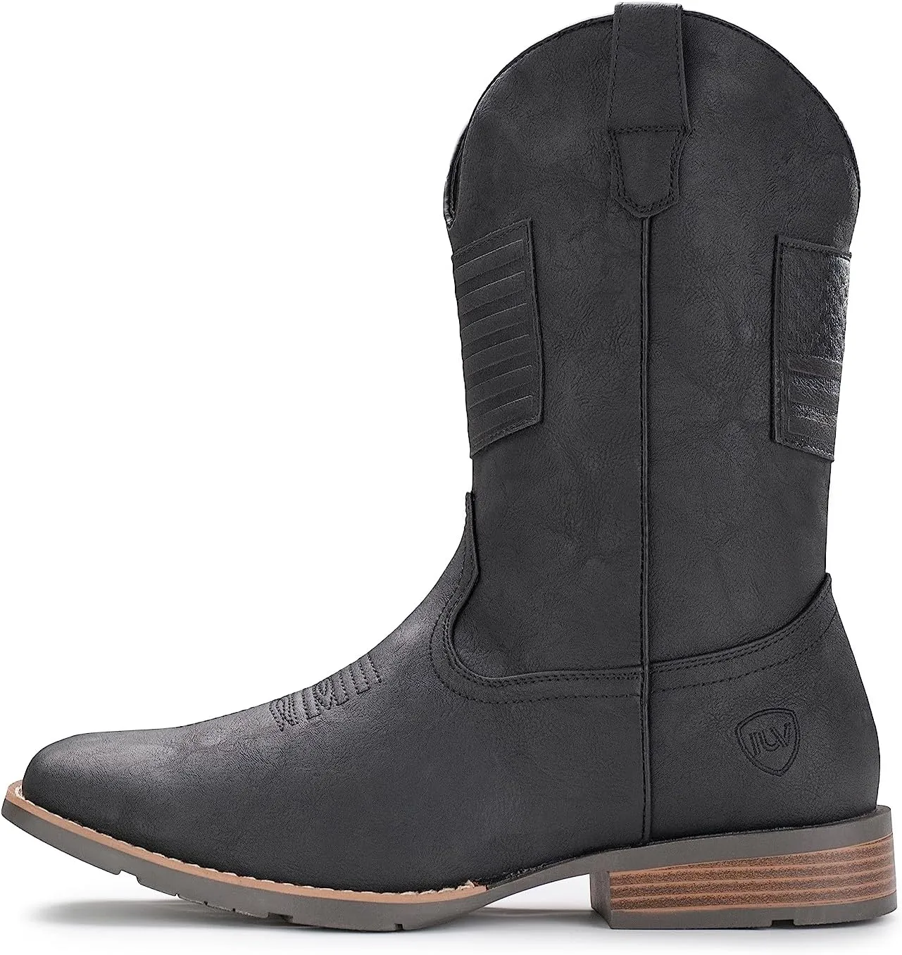 IUV Cowboy Boots For Men Wide Western Boot Traditional American Flag Retro Square Toe Country Work Boots
