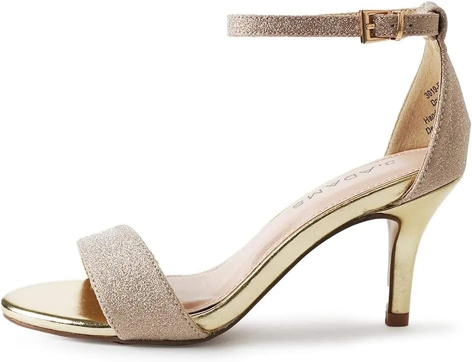 J. Adams Dove Ankle Strap Womens Stiletto For Women Sexy - Open Toe Strappy Heels, Wedding Shoes For Bride, Summer Heels and Bridal Shoes