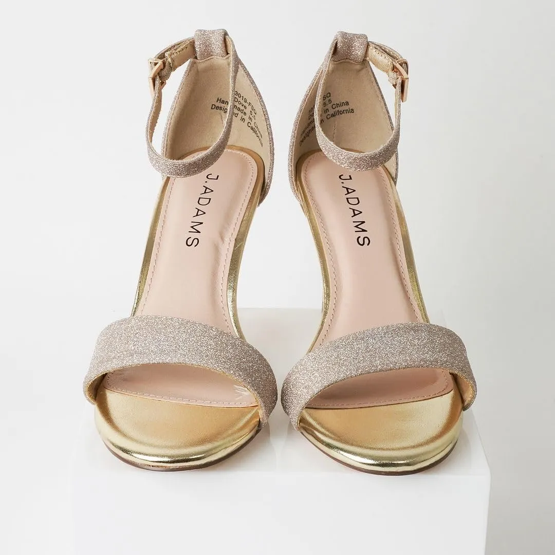 J. Adams Dove Ankle Strap Womens Stiletto For Women Sexy - Open Toe Strappy Heels, Wedding Shoes For Bride, Summer Heels and Bridal Shoes