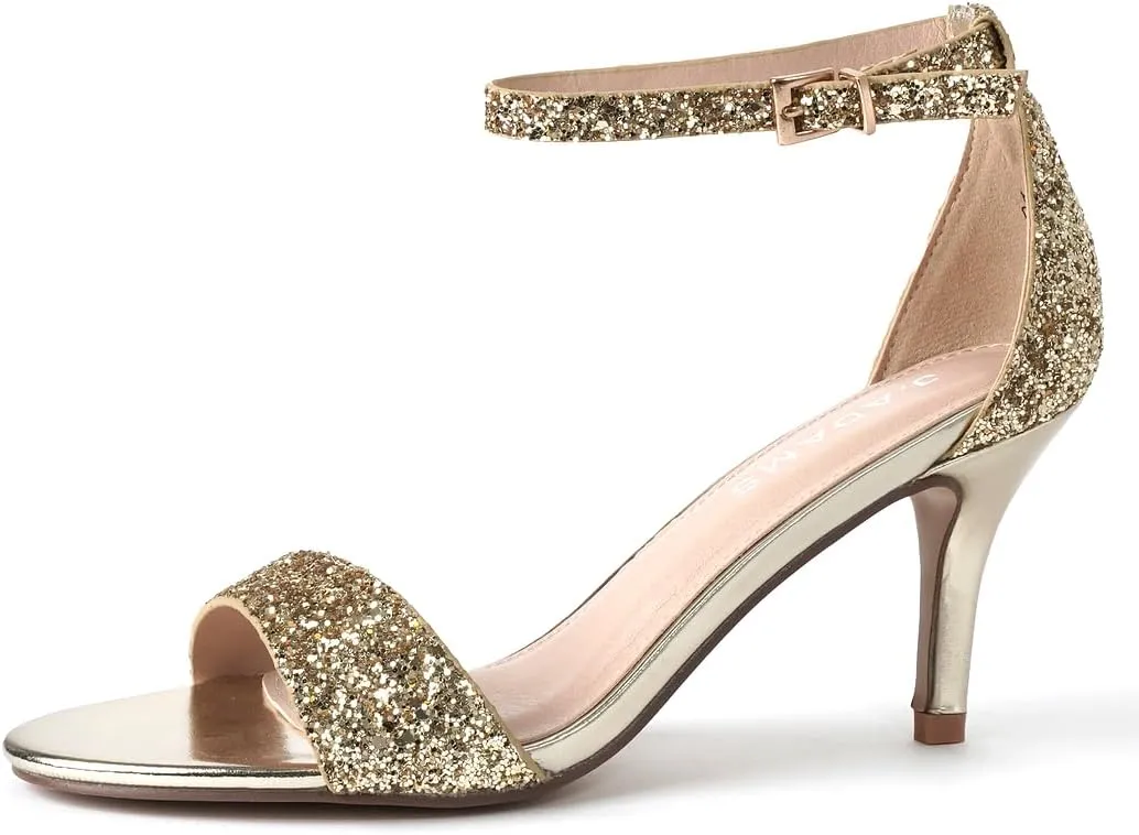 J. Adams Dove Ankle Strap Womens Stiletto For Women Sexy - Open Toe Strappy Heels, Wedding Shoes For Bride, Summer Heels and Bridal Shoes
