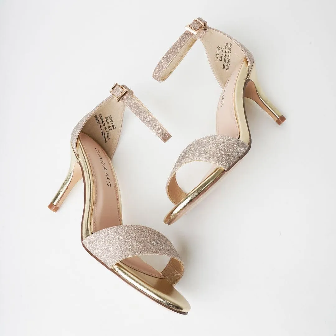 J. Adams Dove Ankle Strap Womens Stiletto For Women Sexy - Open Toe Strappy Heels, Wedding Shoes For Bride, Summer Heels and Bridal Shoes