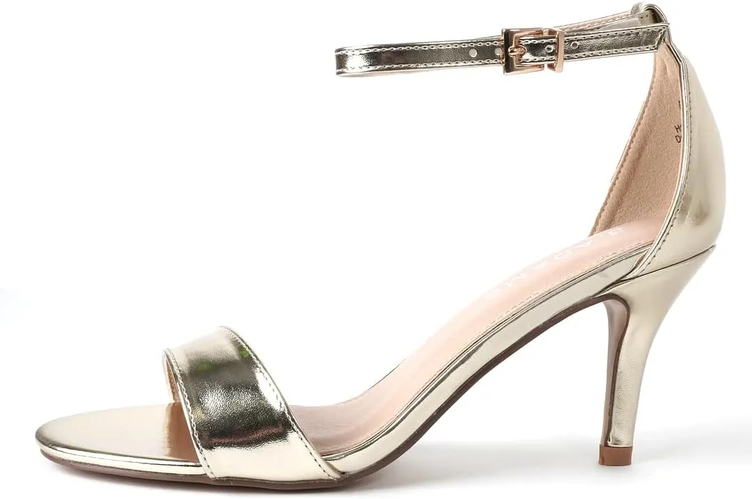 J. Adams Dove Ankle Strap Womens Stiletto For Women Sexy - Open Toe Strappy Heels, Wedding Shoes For Bride, Summer Heels and Bridal Shoes