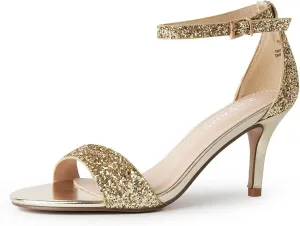 J. Adams Dove Ankle Strap Womens Stiletto For Women Sexy - Open Toe Strappy Heels, Wedding Shoes For Bride, Summer Heels and Bridal Shoes