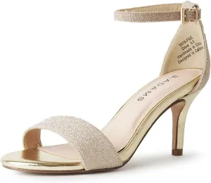 J. Adams Dove Ankle Strap Womens Stiletto For Women Sexy - Open Toe Strappy Heels, Wedding Shoes For Bride, Summer Heels and Bridal Shoes