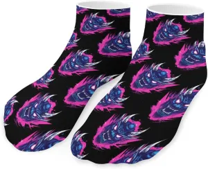 Japanese Fierce Mask Low Cut Ankle Socks Casual Liner Sock Pack Non Slip Invisible For Men Women